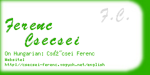 ferenc csecsei business card